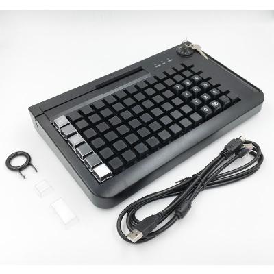 China Cash Register Capacitive Switch Keyboard POS Programmable Keyboard With Magnetic Card Reader for sale