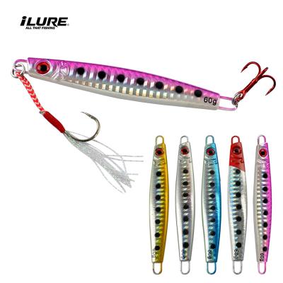 China High Quality Metal Bait Fishing Metal Jig Artificial Lure 25g 30g 40g 60g 80g for sale