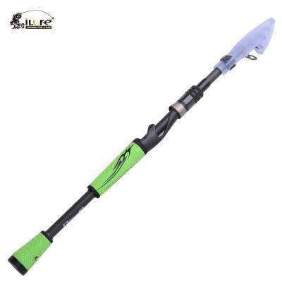 China 2017 New ILure Carbon Portable Carbon Fiber Telescopic Fishing Rod Spinning Handle for sale