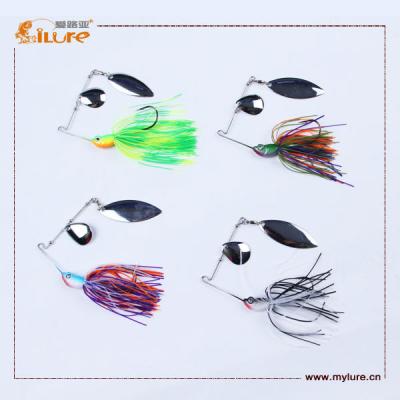 China Ilure Fishing Tackle 19g Jig Head Spinner Bait Metal Fishing Skirt Lure ILCMS-04 New for sale