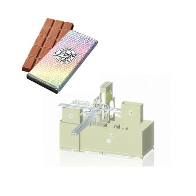 China Latest Design Fully Automatic Chocolate Bars Wrapping Machine With Printable Foil Wrappers For Big Chocolate for sale