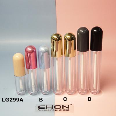 China Wholesale Unique Custom 3.5ml/5ml/7.4ml/8.2ml Cosmetic Capsule Shape Empty Dome Cap Lip Gloss Tubes Empty Container for sale