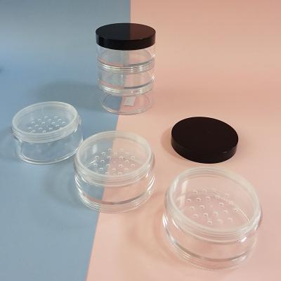 China Windowed Cosmetic Cap 3 Layers Three Layers Powder Case 10g Loose Stackable Cosmetic Jars for sale