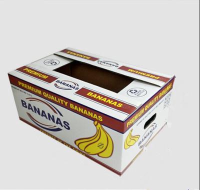 China High Quality Recycled Materials Offset Printing Banana Box Size With Handles for sale