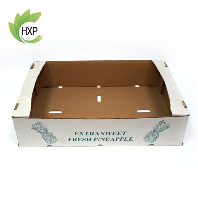 China Recycled Materials Strawberry Packaging Box Printed Corrugated Portable Custom Fruit Fresh Vegetable Paper Packing Box for sale