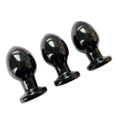 China China Wholesale Natural Crystal Dildo Healing Plug Black Obsidian Butt Anal Plugs for sale