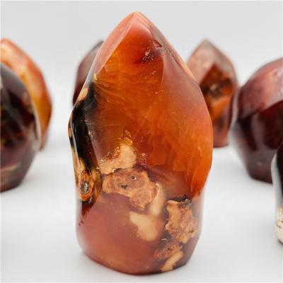 China Freeform China carnelian crystal flame healing natural red agate flame shape for sale for sale