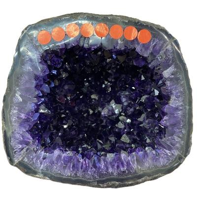 China China Wholesale Natural Cave Quartz Uruguay Druzy Amethyst Group High Quality Geode For Home Decoration for sale