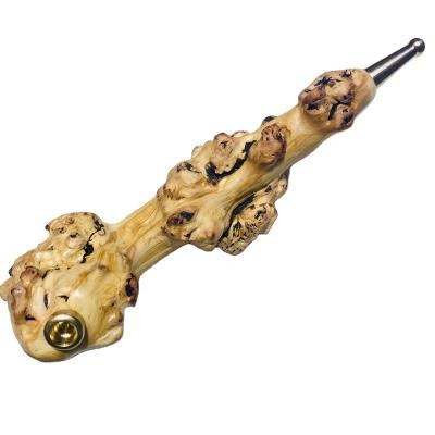 China China Wholesale Metal Wooden Root Carving Smoking Pipe Gift for sale