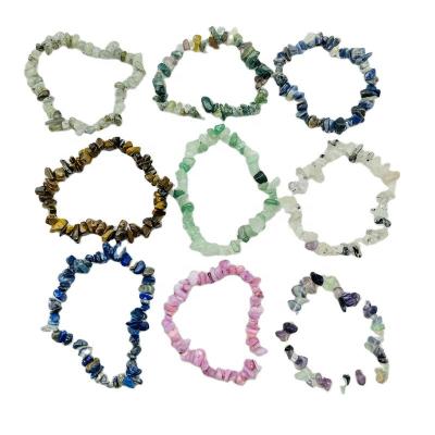 China China Natural Stone Quartz Gravel Bracelet Chakra Healing Chips Crystal Bracelets For Gift for sale