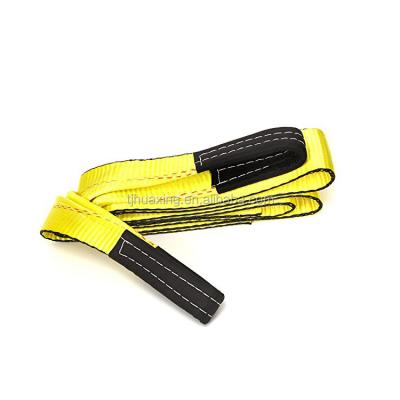 China Round Flat Sling Tool Double Eyes Polyester Webbing Lifting Belt for sale