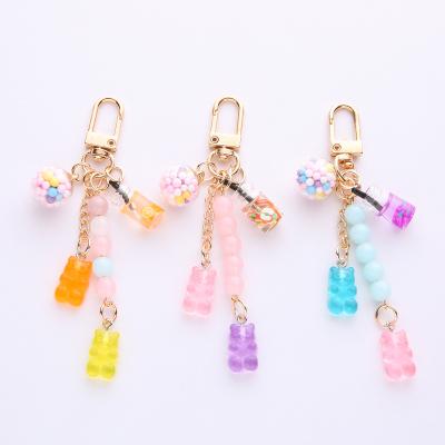 China Wholesale Cute Resin Rhinestone Bear Key Chain Bear Key Chain Keychain for sale