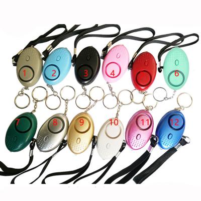 China Metal Stock 130db Sound Alarm Defense Key Chain Key Chain With Alarm Egg Shape Alarm With Key Chain for sale