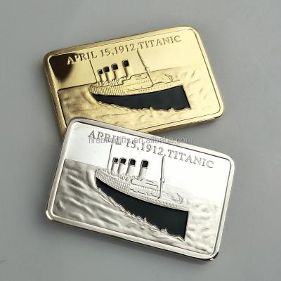 China Commemorative Europe In Memory Of Victims Titanic Ship 1912 Voyage 24k Pure Gold Bars 1 Gram Silver Coins Bullion for sale