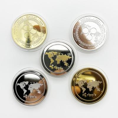 China Custom europe metal gold silver plated novelty xrp ripple coin for sale