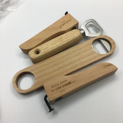 China Viable Custom Wooden Bottle Opener Custom Logo Wooden Bottle Opener Bottle Opener for sale