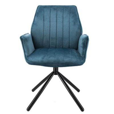 China Durable Modern High Various Office Home Dining Blue Velvet Chair Furniture Hotel Arm Lounger Back Dining Chaise Sillones stoelen for sale