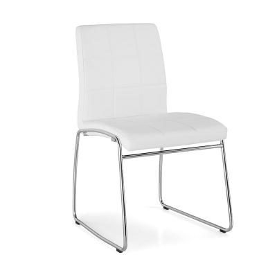 China Hot Modern Removable Cover Lounge Chair Plated White Metal Legs Dining Chair For Restaurant Hotel Chairs for sale