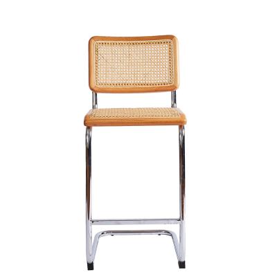 China Rattan bar stool comedor sillas chaise stoelen kitchen metal frame dining chair rattan wicker bar chairs bar stool for sale