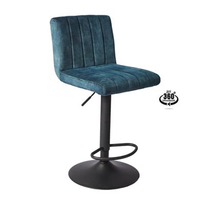 China Lift Bar Chair Sneak Living Room Furniture Luxury Blue Velvet Chairs Accent Dining Agate Bar Chair Lift Bar Chair Modern Home Stools for sale