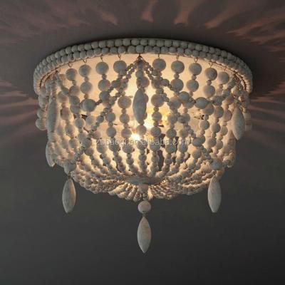 China Vintage Wooden Chandelier Beaded Chandelier Wooden Beads Lamp Lighting Retro Light Fixture Wooden Beaded Chandelier Beads Lamp for sale