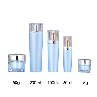 China 15g 50g 60ml 100ml 200ml Cosmetic Lotion Essential Oil Pump Bottle Plastic Packaging Set for sale