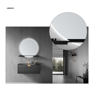 China 2022 Hot Selling Modern High Quality Bathroom Cabinet Sand Exterior Black Single Sink Cabinet for sale