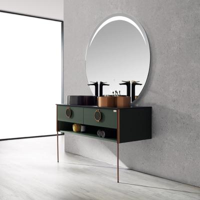 China High Quality Modern Household Double Basin Bathroom Cabinet With Big Mirror for sale