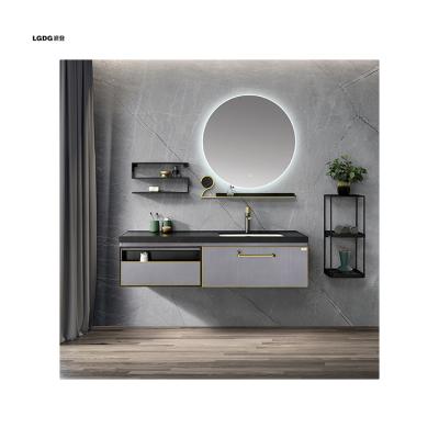 China 2022 Latest Modern Bathroom Vanity 304 Stainless Steel With Mirror Modern Bathroom Vanity for sale