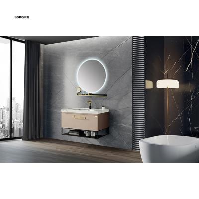 China Modern hot selling 304 stainless steel bathroom cabinet for hotel villa bathroom vanity with sink for sale