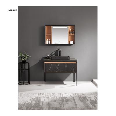 China Modern Chinese Classic Sanitary Ware Waterproof Bathroom Vanity Cabinet With Mirror for sale