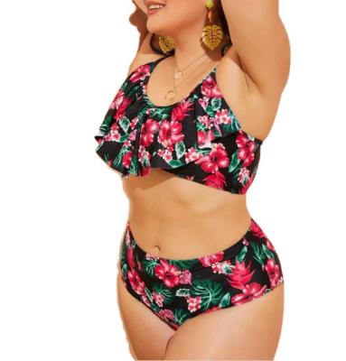 China Quick-drying Plus Size Fat High Waist Plus Size Summer Custom Fat Women Postpartum Swimsuit for sale