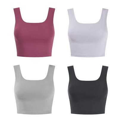 China New Style Solid Color Summer Underwear Women Breast Yoga Vest Quick-drying Shockproof Fitness Running Bra for sale