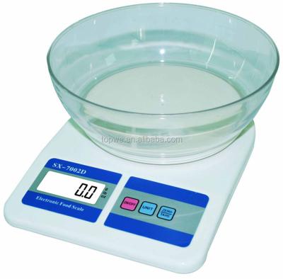 China Weight Function Electronic Digital Kitchen Weighing Food Scale 1kg With Bowl for sale