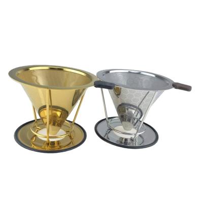 China Delicate Mini Appearance Sell Good Reusable Food Grade Stainless Steel Coffee Filter Cone Strainer for sale