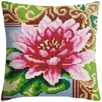 China NEW Sofa Cushion Covers Lotus Chunky Handmade Needlepoint Cross Stitch Pillow Europe 2022 for sale