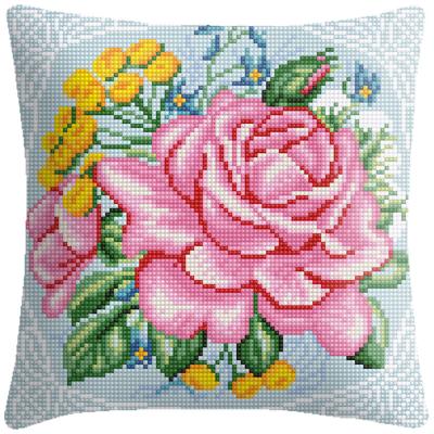 China 2022 NEW Europe Embroidered Floor Cushion Covers Home Decorative Rose Roses Sewing Cross Stitch Pillow Shapes for sale