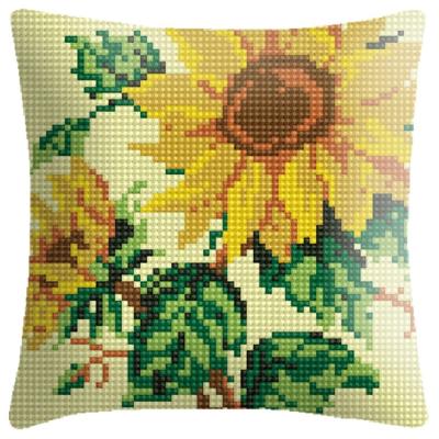 China NEW Embroidery Chunky Yarn Cross Stitch Cross Stitch Sunflowers Tile Crate Cushion Cover Kit from Europe 2022 for sale