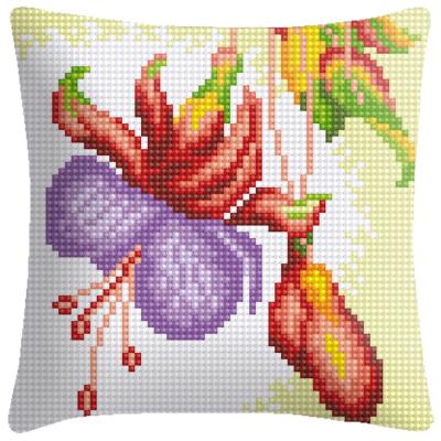 China High Quality Europe Stitch Pillow Case Begonia Flowers Seat Cushions Embroidered Cross Cushion Covers Cross Stitch for sale