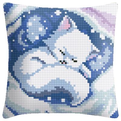 China 2022 NEW Europe Cross Stitch Snow Fox Luxury Pillow Cover Floor Cushion Decorative Home Stamped Cross Stitch Kits for sale