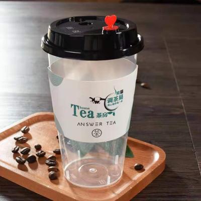 China Disposable Fancy Shape Plastic Cup Sleeve Customized Plastic Coffee Cup Sleeves For Packing for sale