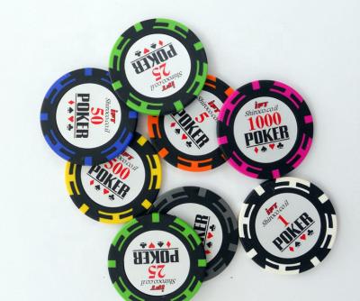 China Casino Gambling Chips Game Double Faced Plastic Poker Game Marks Currency for sale