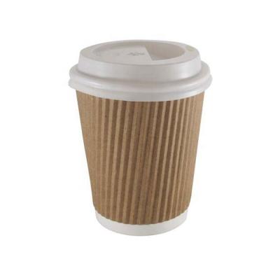 China Disposable Environmentally Friendly Biodegradable Ripple Wall Coffee Coated Coated Paper Cup for sale