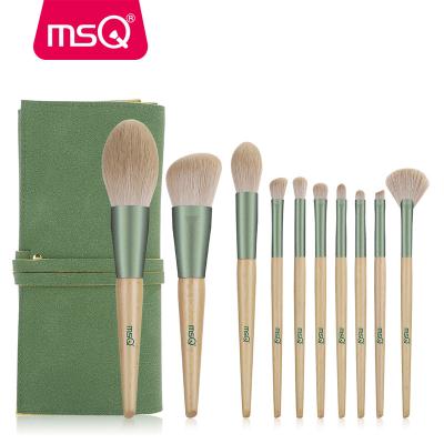 China Wholesale Fan Brush MSQ 10pcs Makeup Brush Set Foundation Powder Blush Eyeshadow Concealer Eyebrow Eye Fan Make Up Brush Cosmetics Beaut for sale