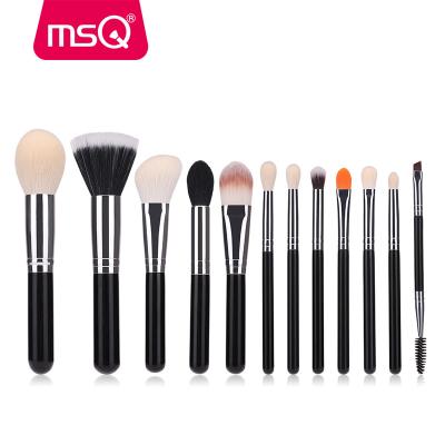 China Angular Blush MSQ 12pcs new style portable make up brush shinning black professional makeup brushes for sale