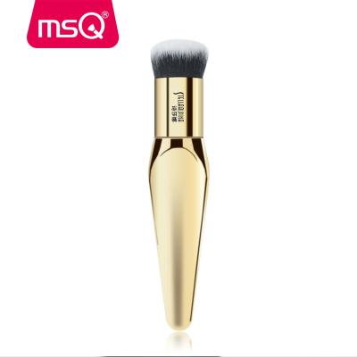 China Angular Blush MSQ Basic Makeup Single Round Head Brush With Gold Aluminum Handle for sale