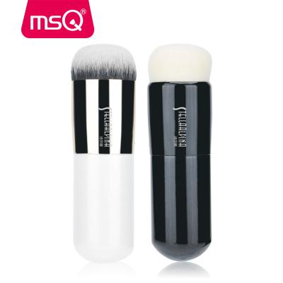 China Angular Blush MSQ Mini Lovely Black /White Olive Base Single Aluminum Brush With Soft Synthetic Hair for sale