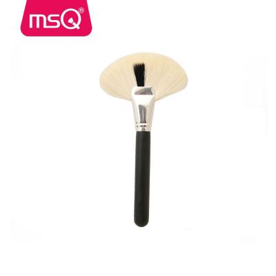 China Angular Blush Natural MSQ Goat Hair Fan Brush Wooden Handle Makeup Brushes Single Brushes On Sale for sale