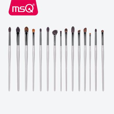 China Angular Blush MSQ 15 Pieces Premium Eye Kit Eyeshadow Brushes Private Label Animal Hair for sale