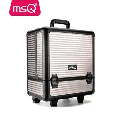 China Professional Fashion MSQ Aluminum Makeup Case With Private Legs Name Makeup Case for sale